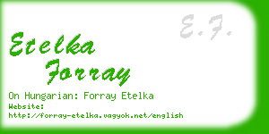 etelka forray business card